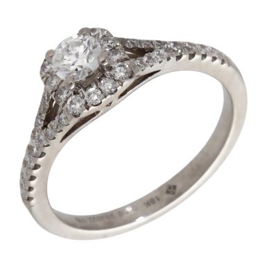 Pre-Owned 18ct White Gold 0.50ct Diamond Halo Cluster Ring