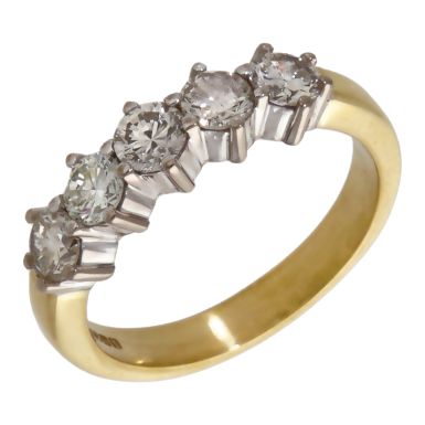 Pre-Owned 18ct Yellow Gold 1.00ct Diamond Half Eternity Ring