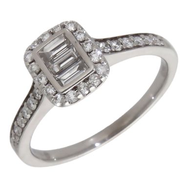 Pre-Owned 18ct White Gold 0.39ct Diamond Cluster Ring