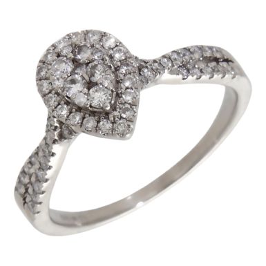 Pre-Owned 18ct White Gold 0.50ct Diamond Pear Cluster Ring
