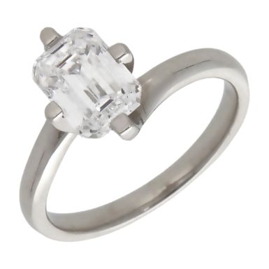 Pre-Owned Platinum 1.40ct Emerald Cut Lab Grown Diamond Ring