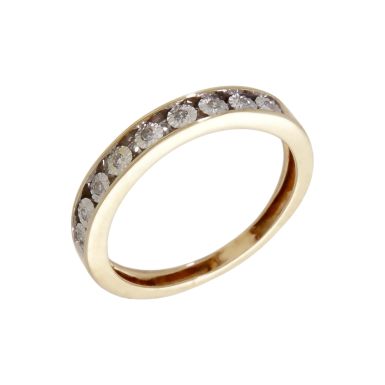 Pre-Owned 9ct Gold Illusion Set Diamond Half Eternity Ring
