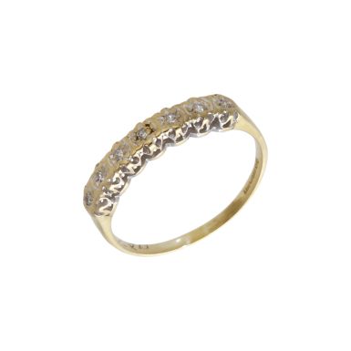 Pre-Owned 9ct Gold Illusion Set Diamond Half Eternity Ring