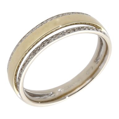 Pre-Owned 18ct Yellow & White Gold 0.25ct Diamond Wedding Ring