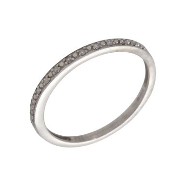 Pre-Owned 9ct White Gold 0.04ct Diamond Half Eternity Ring