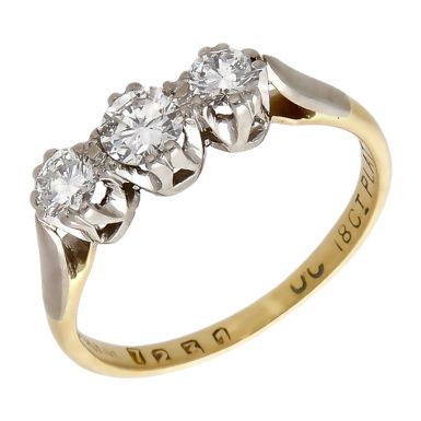 Pre-Owned 14ct Gold 0.50ct Diamond Trilogy Ring