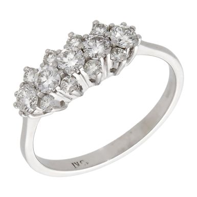 Pre-Owned 18ct White Gold 1.00ct Diamond Cluster Ring