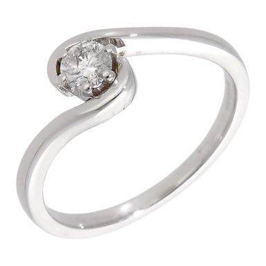 Pre-Owned 9ct White Gold 0.25ct Diamond Solitaire Twist Ring