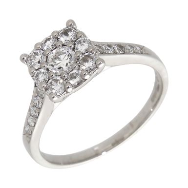 Pre-Owned Platinum 0.76ct Diamond Halo Cluster Ring