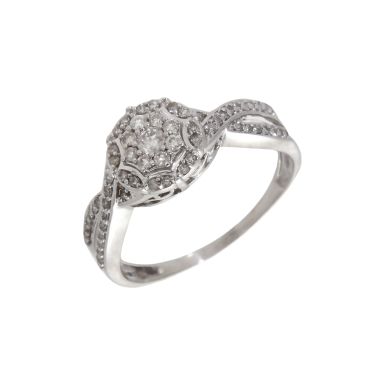 Pre-Owned 9ct White Gold 0.50ct Diamond Cluster Ring