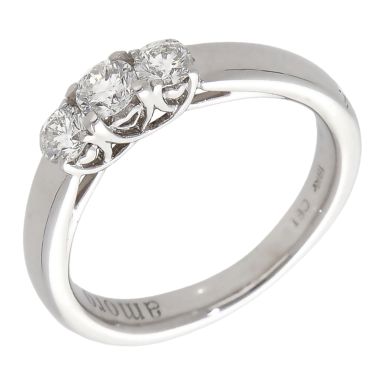 Pre-Owned 18ct White Gold 0.51ct Diamond Trilogy Ring