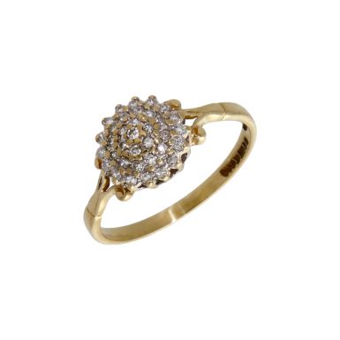 Pre-Owned 9ct Yellow Gold 0.18ct Diamond Cluster Ring