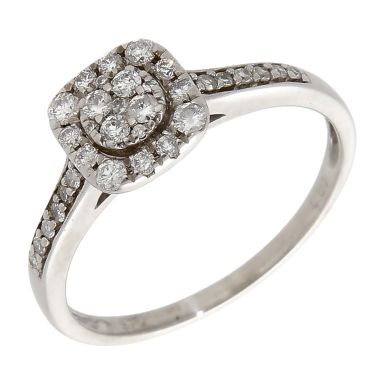 Pre-Owned 9ct White Gold 0.50ct Diamond Cluster Ring