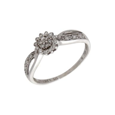 Pre-Owned 9ct White Gold 0.20ct Diamond Cluster Ring