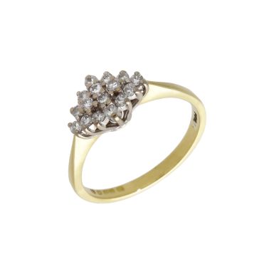 Pre-Owned 18ct Yellow Gold 0.25ct Diamond Cluster Ring