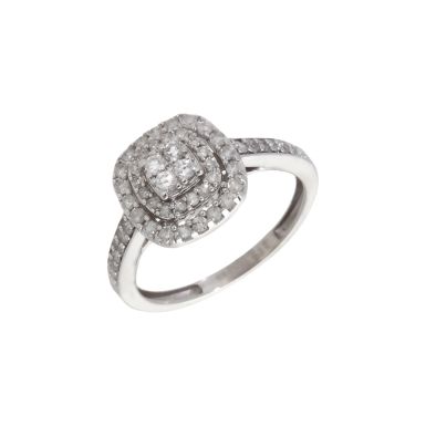 Pre-Owned 9ct White Gold 0.36ct Diamond Cluster Ring