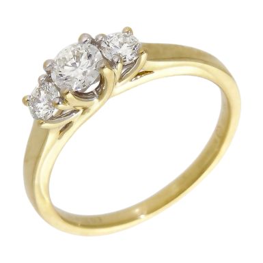 Pre-Owned 18ct Yellow Gold 0.59ct Diamond Trilogy Ring