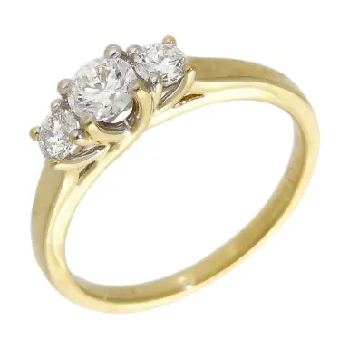 Pre-Owned 18ct Yellow Gold 0.59ct Diamond Trilogy Ring