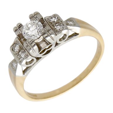 Pre-Owned 14ct Gold Diamond Fancy Solitaire Ring