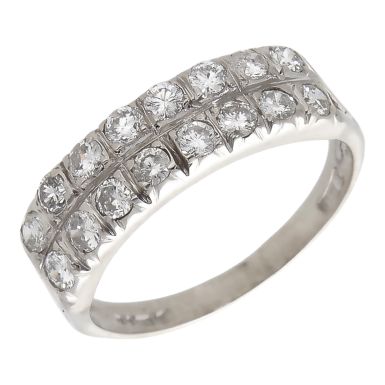 Pre-Owned 18ct White Gold 1.00ct Diamond 2 Row Eternity Ring