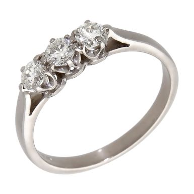 Pre-Owned 18ct White Gold 0.50ct Diamond Trilogy Ring