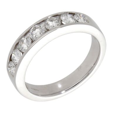 Pre-Owned 18ct White Gold 1.00ct Diamond Half Eternity Ring