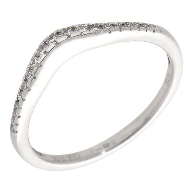 Pre-Owned 9ct White Gold 0.15ct Diamond Wave Wishbone Ring