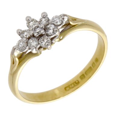 Pre-Owned 18ct Yellow Gold 0.18ct Diamond Cluster Ring