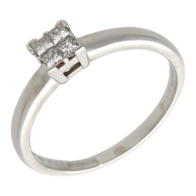 Pre-Owned Platinum 0.20ct Princess Cut Diamond Cluster Ring