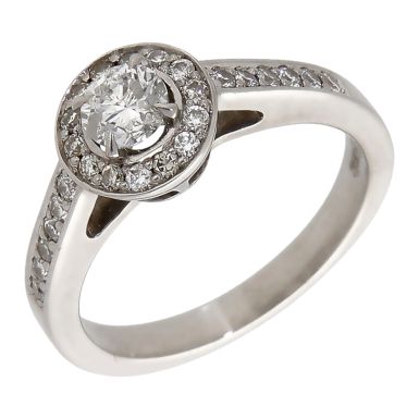Pre-Owned 9ct White Gold 0.54ct Diamond Halo Cluster Ring