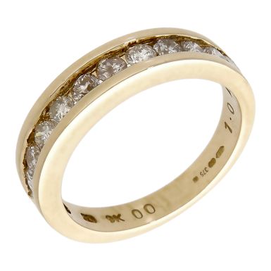 Pre-Owned 9ct Yellow Gold 1.00ct Diamond Half Eternity Ring