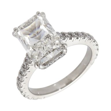 Pre-Owned Platinum Radiant Cut Lab Grown Diamond Solitaire Ring