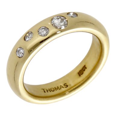 Pre-Owned 18ct Yellow Gold 0.35ct Diamond Set Band Ring