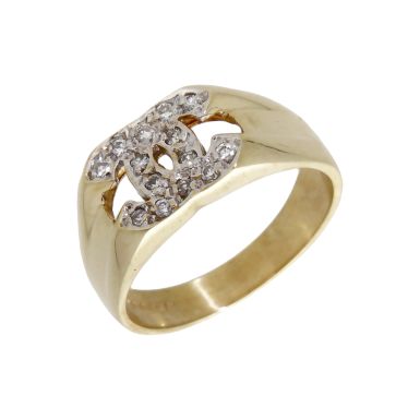 Pre-Owned 9ct Yellow Gold Entwined C Linked Dress Ring