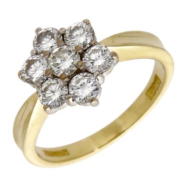 Pre-Owned 18ct Yellow Gold 1.00ct Diamond Cluster Ring
