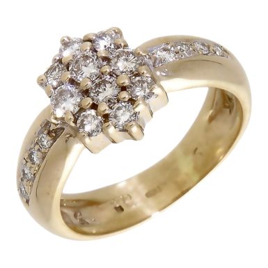 Pre-Owned 9ct Yellow Gold 0.50ct Diamond Cluster Ring