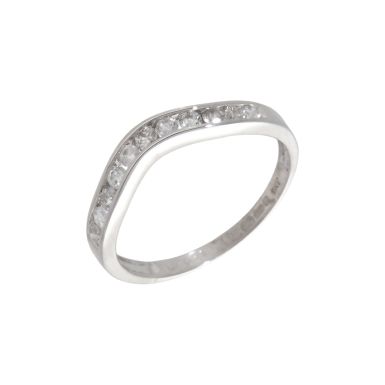 Pre-Owned 9ct White Gold 0.25ct Diamond Wave Wishbone Ring