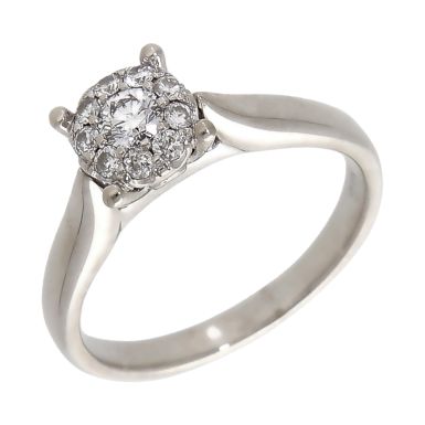 Pre-Owned 9ct White Gold 0.25ct Diamond Cluster Ring