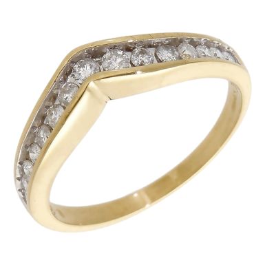 Pre-Owned 18ct Yellow Gold 0.35ct Diamond Half Wishbone Ring