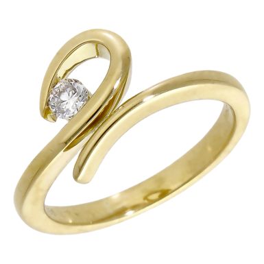 Pre-Owned 18ct Yellow Gold 0.15ct Diamond Set Swirl Dress Ring