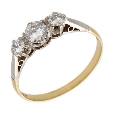 Pre-Owned 18ct Gold 0.43ct Diamond Trilogy Ring