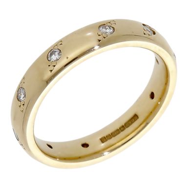 Pre-Owned 9ct Yellow Gold Diamond Set Full Band Ring
