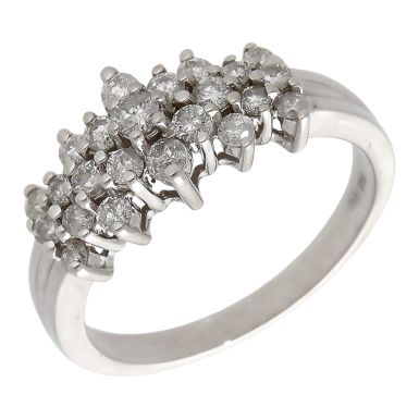 Pre-Owned 14ct White Gold 1.00ct Diamond Cluster Ring