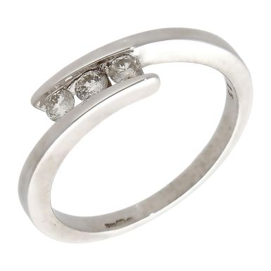 Pre-Owned 9ct White Gold 0.25ct Diamond Trilogy Twist Ring