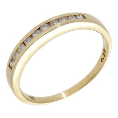 Pre-Owned 9ct Yellow Gold 0.20ct Diamond Half Eternity Ring