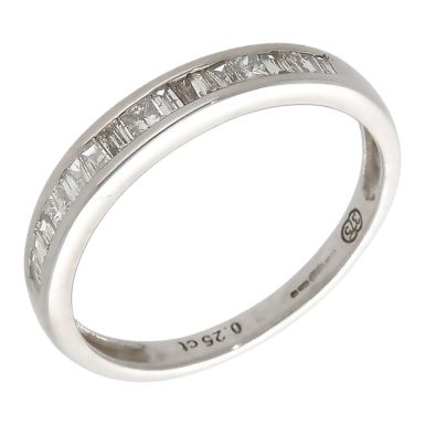 Pre-Owned 9ct Gold 0.25ct Mixed Cut Diamond Half Eternity Ring