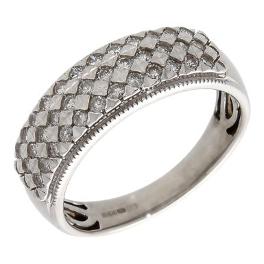 Pre-Owned 9ct White Gold 0.50ct Diamond 3 Row Dress Ring