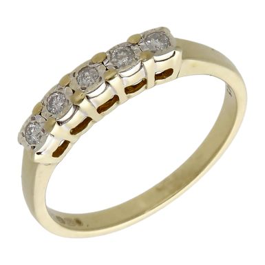 Pre-Owned 9ct Yellow Gold 0.15ct Diamond Half Eternity Ring
