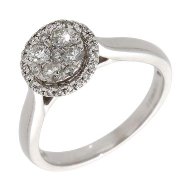 Pre-Owned 14ct White Gold 0.40ct Diamond Circle Cluster Ring
