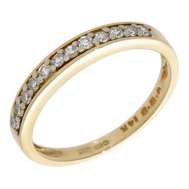 Pre-Owned 14ct Yellow Gold 0.18ct Diamond Half Eternity Ring